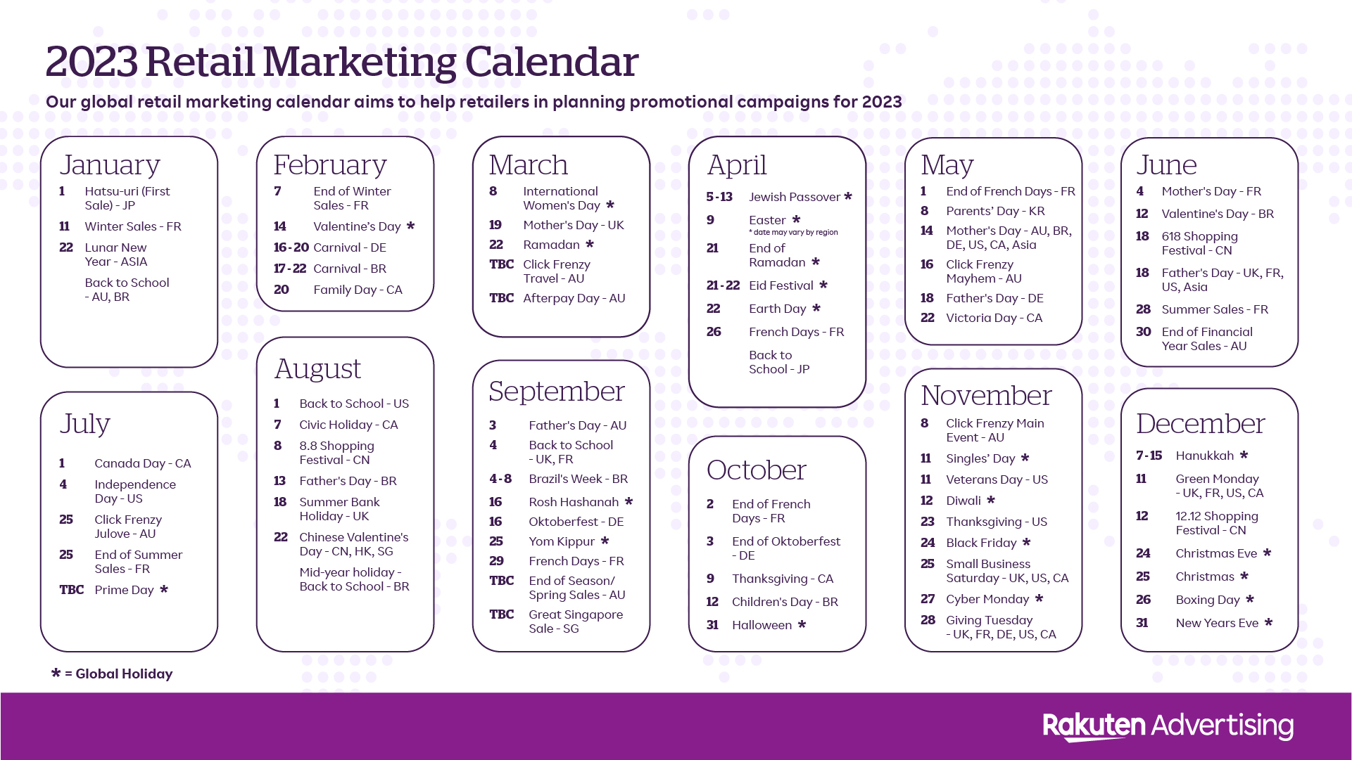 Retail Marketing Calendar Your Survival Guide To 2023 Rakuten   Global 2023 Retail Marketing Calendar 