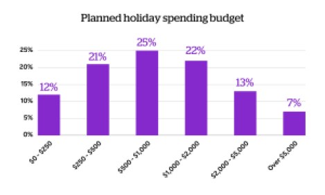 Planned holiday spending budget chart